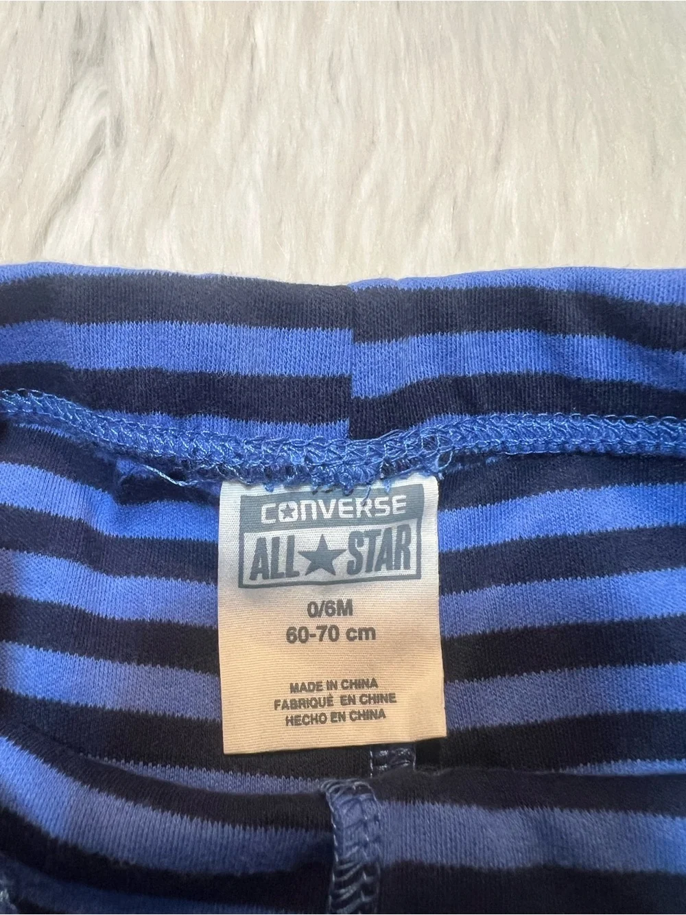 Converse Baby Pants Blue Dark Blue Stripes Red 0-6M